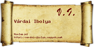 Várdai Ibolya névjegykártya